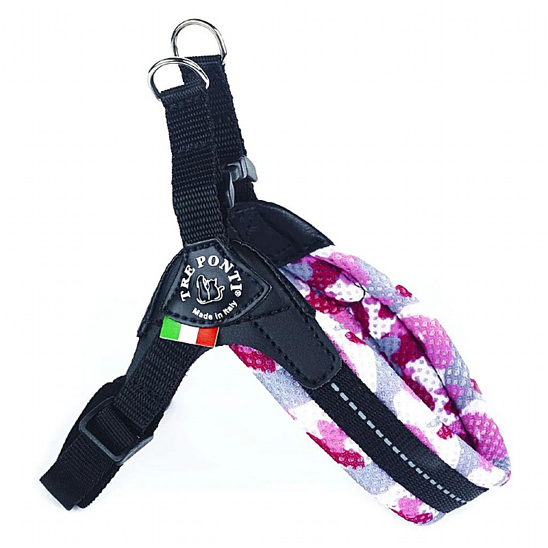 Treponti Easy Fit Mesh Pink Camo Dog Harness with Adjustable Girth