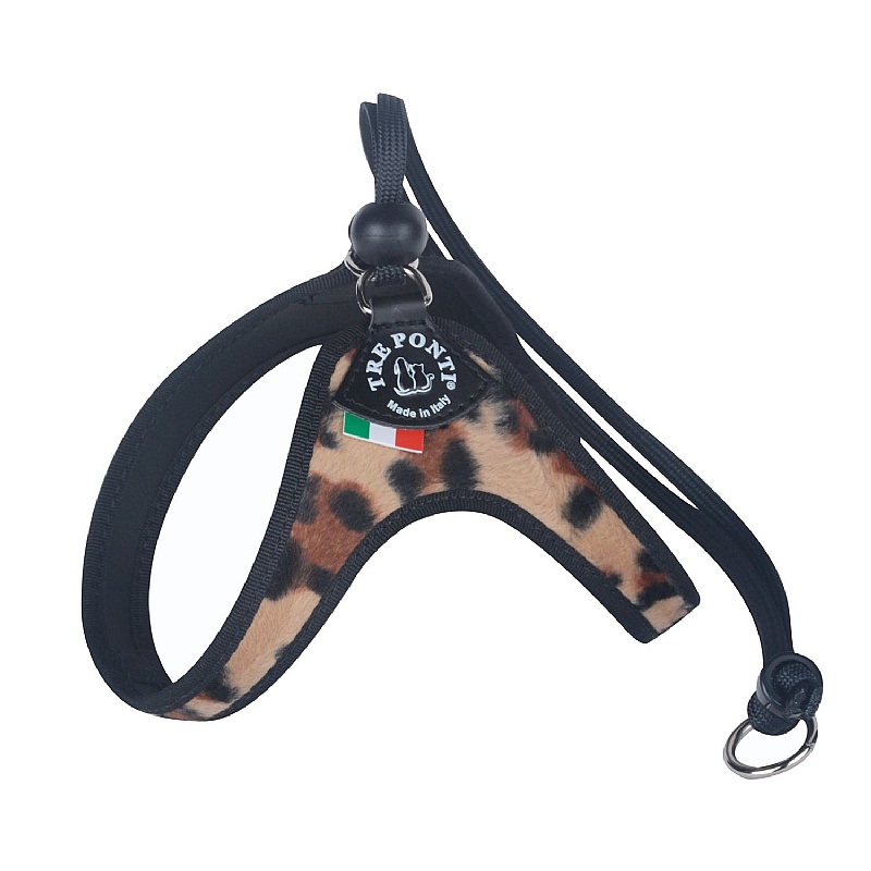 Treponti Easy Fit Leopard Dog Harness with Adjustable Toggle Closure