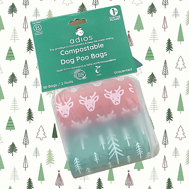 Adios Christmas Dog Poo Bags - 30 Bags