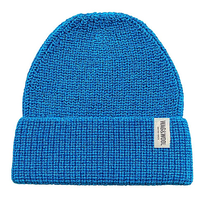 Wag & Wool Cerulean Blue British Wool Beanie Hat