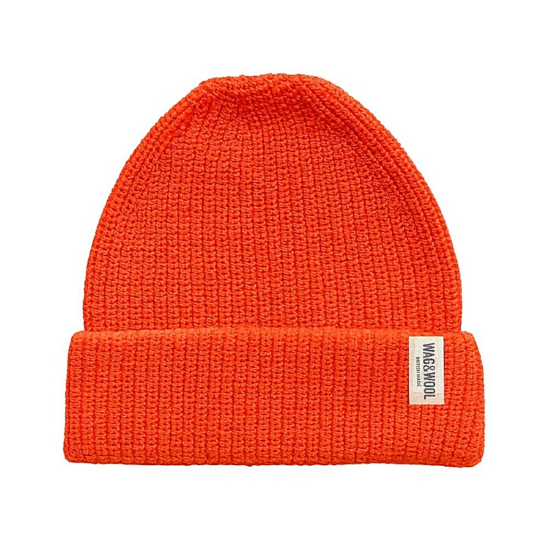 Wag & Wool Lava Orange British Wool Beanie Hat