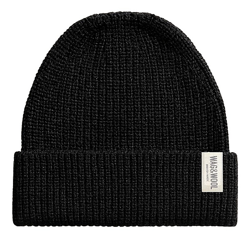 Wag & Wool Black British Wool Beanie Hat