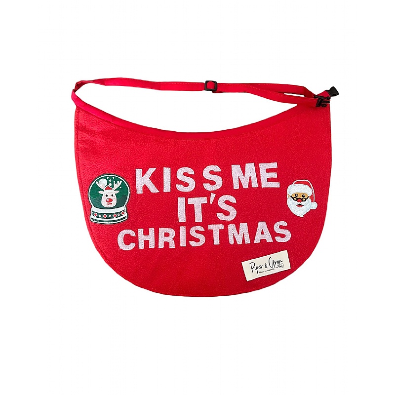 Piper & Gran Kiss Me it's Christmas Clip on Dog Drool Bib