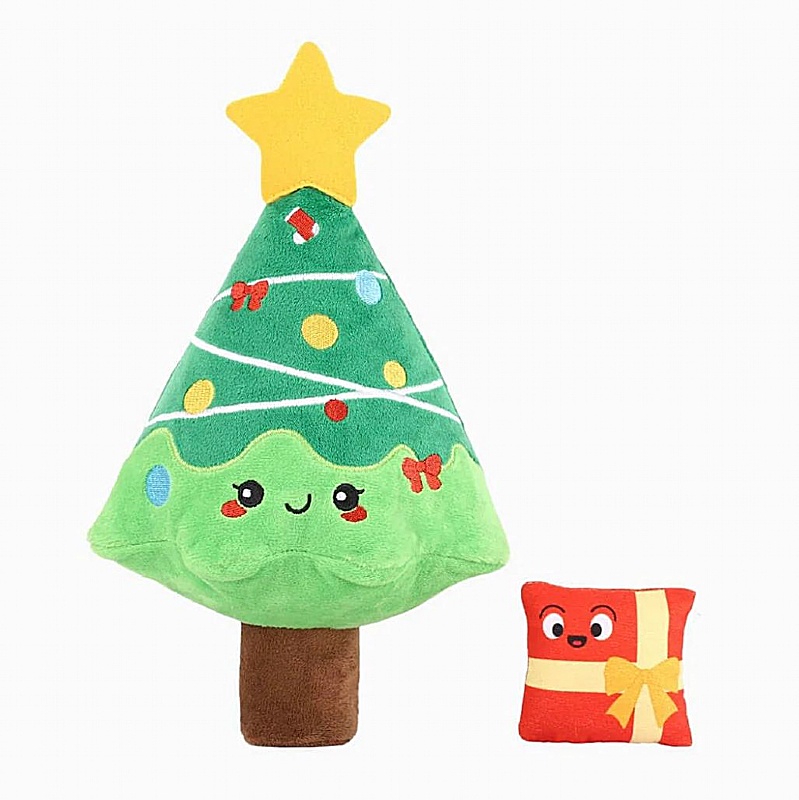 Happy Woofmas Christmas Tree Plush Dog Toy
