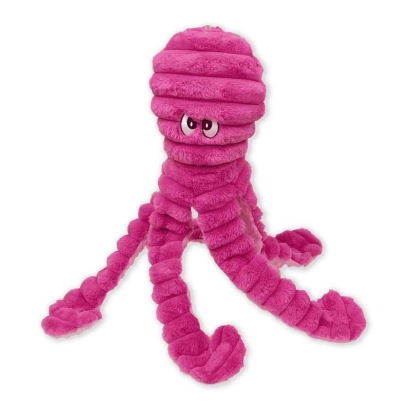 Pink Ollie Octopus Squeaky Plush Dog Toy