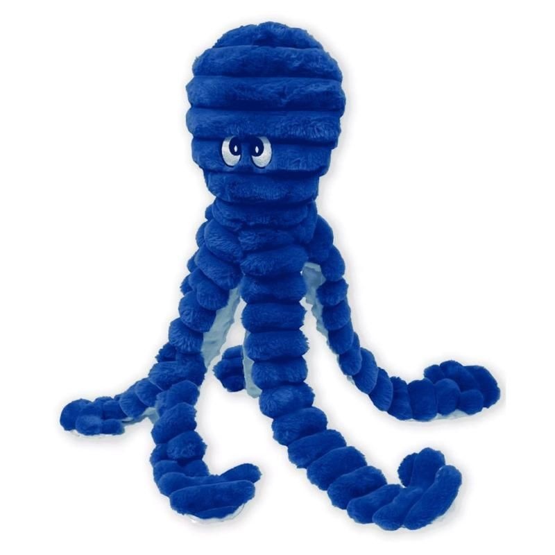 Blue Ollie Octopus Squeaky Plush Dog Toy