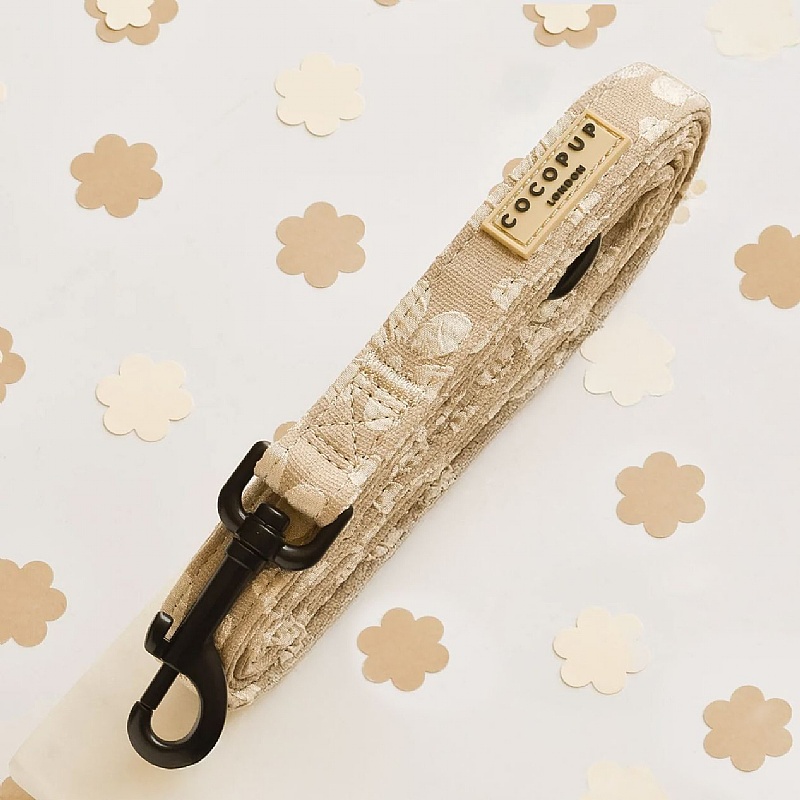 Cocopup London Luxe Mocha Flower Dog Lead
