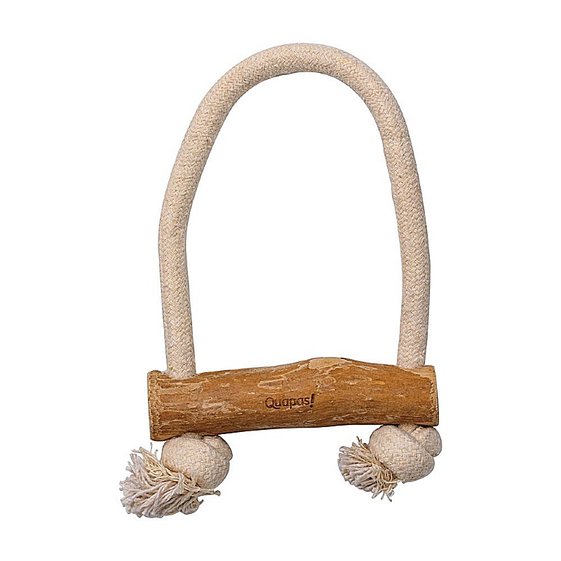 Quapas Coffee Wood Pull Tug Rope and Chew Dog Toy
