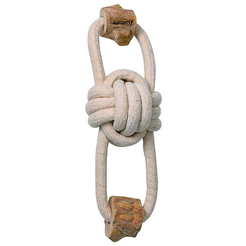 Quapas Coffee Wood Pullbear Tug Rope and Chew Dog Toy