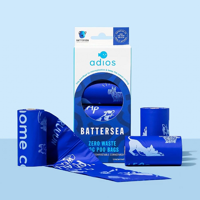 Adios Battersea Compostable Dog Poo Bags - 48 Bags