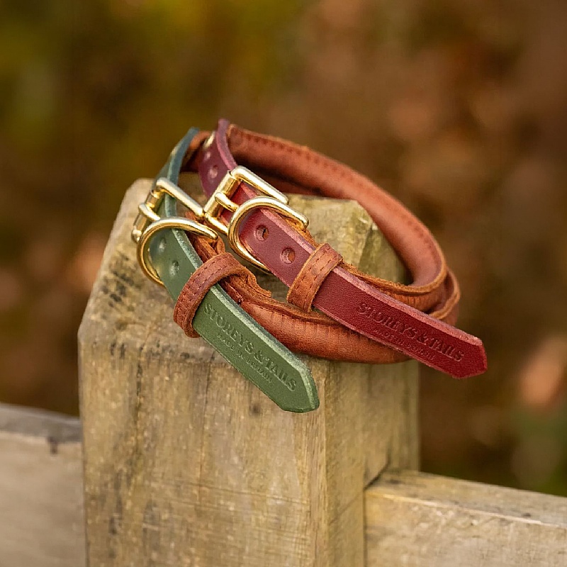 Storeys & Tails Luxury Rolled Leather Dog Collar