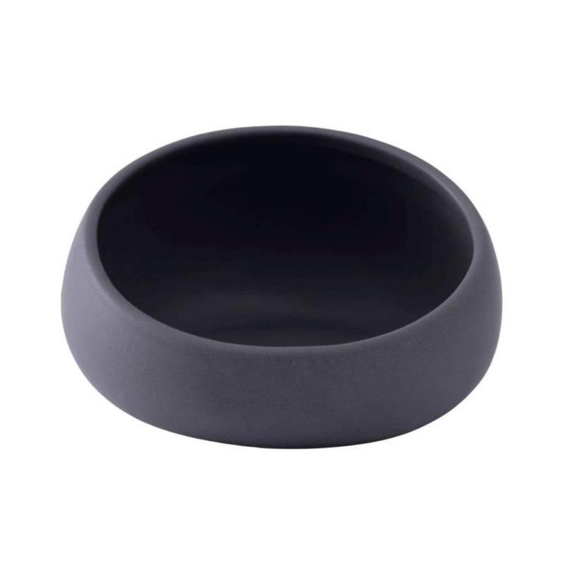 Quapas Light Grey Ceramic Slanting Dog Bowl