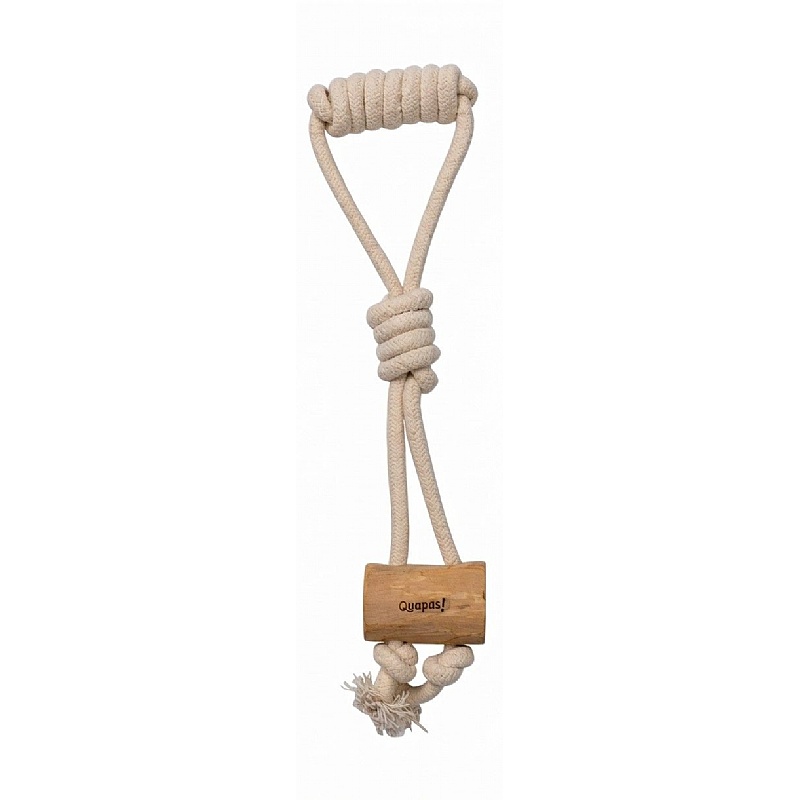 Quapas Coffee Wood Cork Tug Rope and Chew Dog Toys