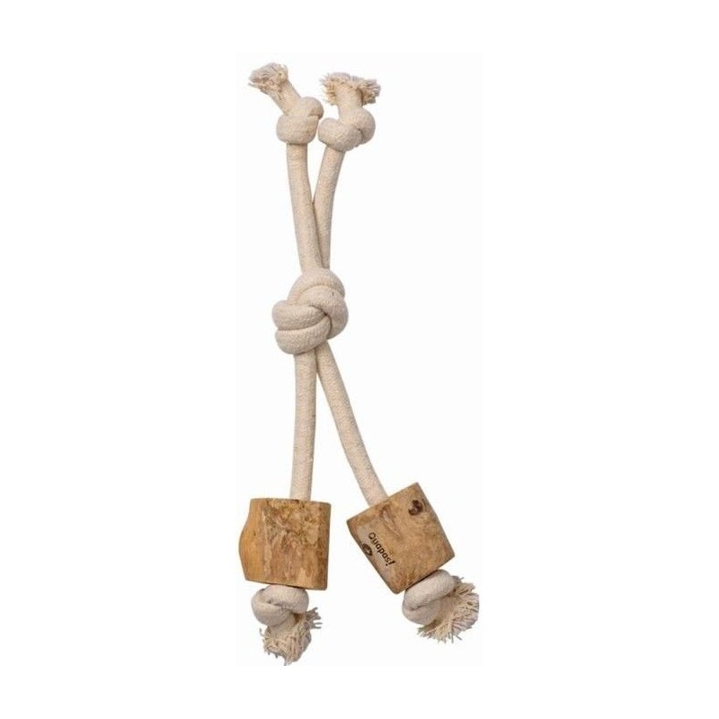 Quapas Coffee Wood Legged Tug Rope and Chew Dog Toys