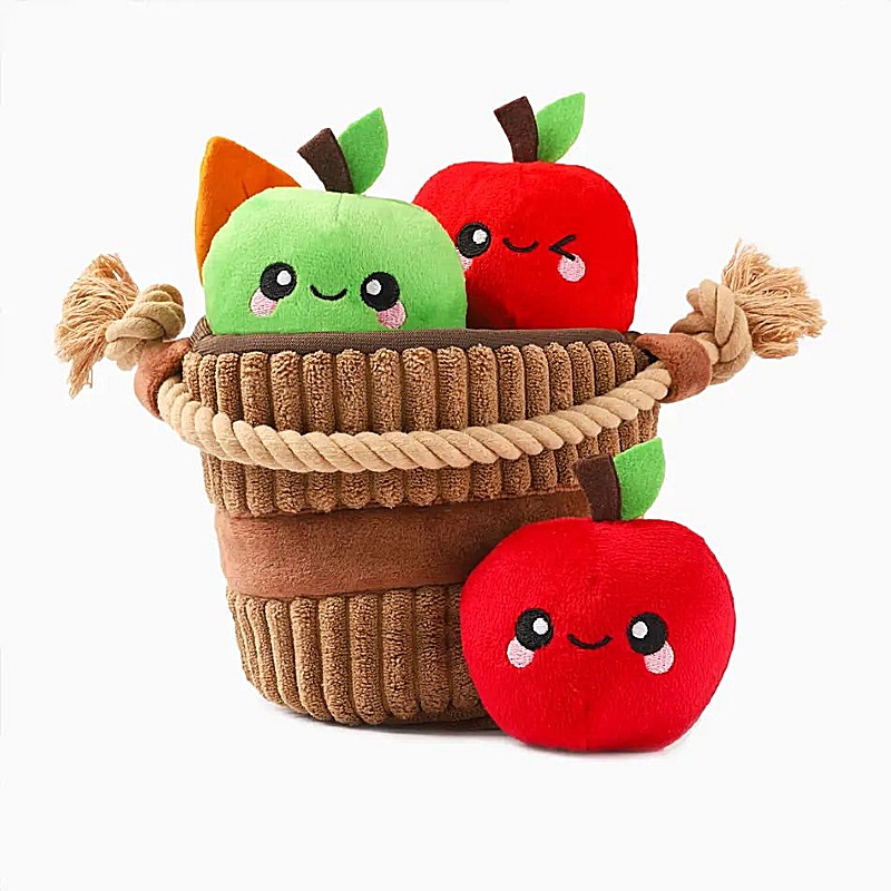 Autumn Tailz Apple Basket Interactive Dog Toy