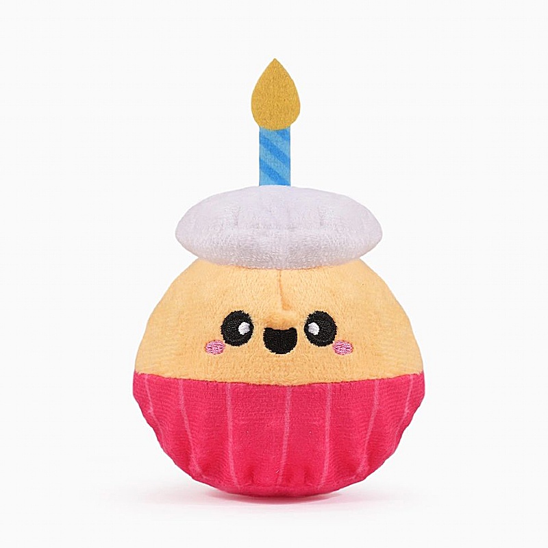 Yappy Birthday Cupcake Squeaky Ball Dog Toy