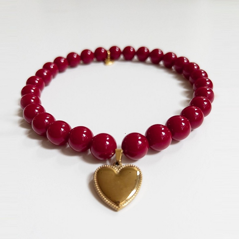 Pretty Ruby Skinny Dog Necklace