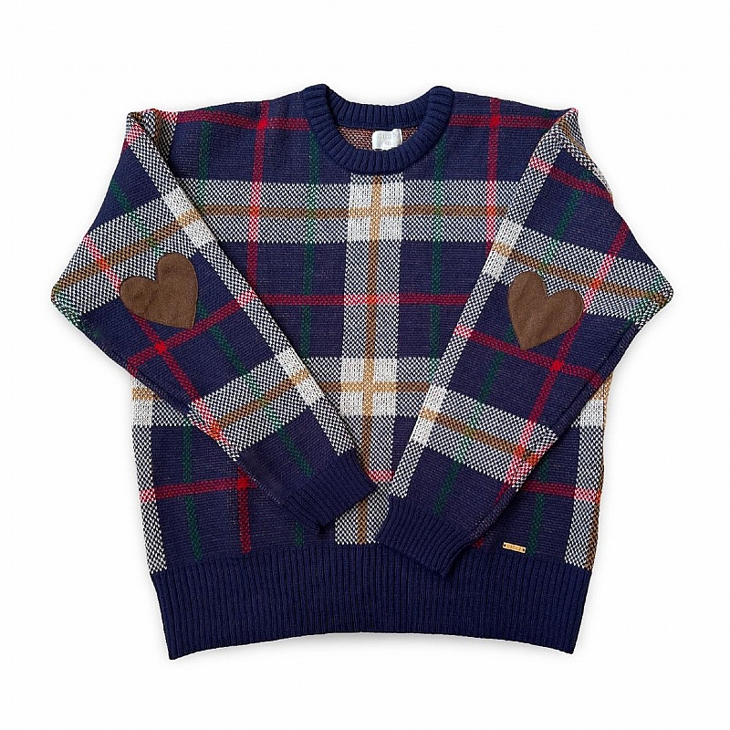 Hearthside Ladies Jumper - Textured Knit - Checked Pattern