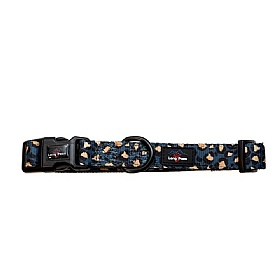 Funk the Dog Collar Green and Gold Leopard Print