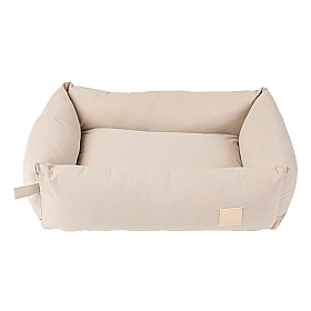 Small Cotton Bolster Dog Bed Sandstone