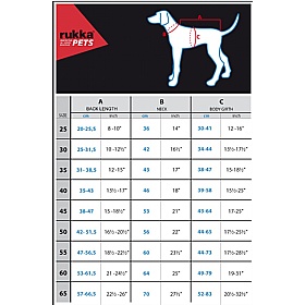Rukka Hayton Warm Dog Raincoat Size Chart