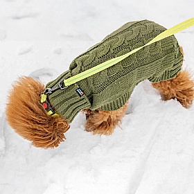 Rukka Cable Knit Dog Jumper Olive