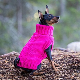 Rukka Cable Knit Dog Jumper Pink