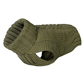 Rukka Cable Knit Dog Jumper Olive
