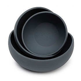 FuzzYard Life Non-Slip Silicone Dog Bowls Slate Grey