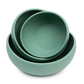 FuzzYard Life Non-Slip Silicone Dog Bowls Green