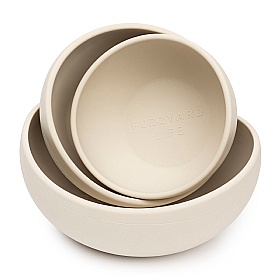FuzzYard Life Non-Slip Silicone Dog Bowls Sandstone