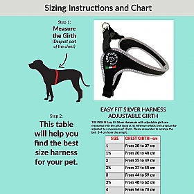 Treponti Easy Fit Classic Dog Harness with Adjustable Girth - Size Chart