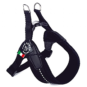 Treponti Easy Fit Mesh Dog Harness with Adjustable Girth in Black