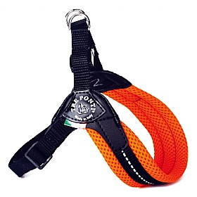 Treponti Easy Fit Mesh Dog Harness with Adjustable Girth in Neon Orange