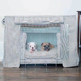 Regency Stripe Dog Crate Set