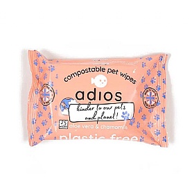 Adios Aloe Vera and Chamomile Compostable Dog Wipes