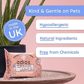 Adios Aloe Vera and Chamomile Compostable Dog Wipes