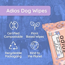 Adios Aloe Vera and Chamomile Compostable Dog Wipes