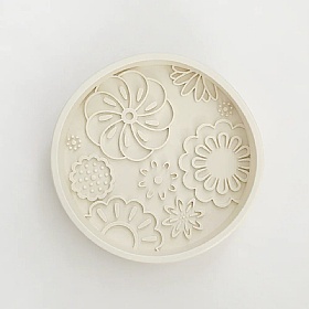 Cream Flowers Slow Feeder Bowl and Lick Mat
