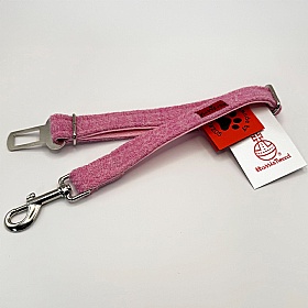 Rose Pink Harris Tweed Dog Seat Belt