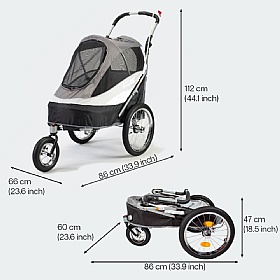 Sporty Deluxe Dog Trailer and Dog Pram with Free Raincover