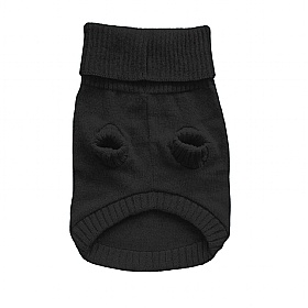 Black British Wool Dog Jumper and Matching Beanie Hat Set