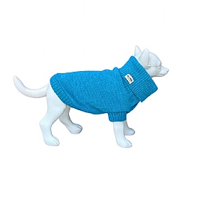 Cerulean Blue British Wool Dog Jumper and Matching Beanie Hat Set