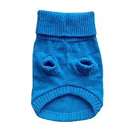 Cerulean Blue British Wool Dog Jumper and Matching Beanie Hat Set