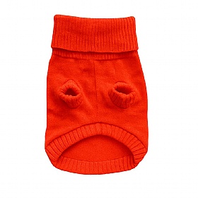 Lava Orange British Wool Dog Jumper and Matching Beanie Hat Set