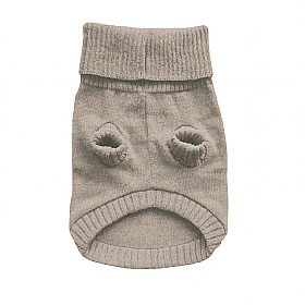 Oatmeal British Wool Dog Jumper and Matching Beanie Hat Set