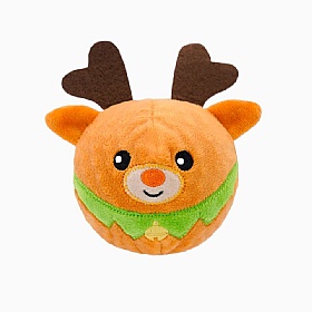 Happy Woofmas Reindeer Squeaky Ball Dog Toy
