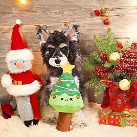 Happy Woofmas Christmas Tree Plush Dog Toy