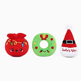 Happy Woofmas Set of 3 Squeaky Christmas Dog Toys