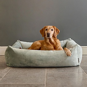 Ruff and Tumble Pistachio Velvet Burnham Bolster Dog Bed
